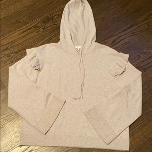 Joie wool/cashmere grey hoodie with ruffles